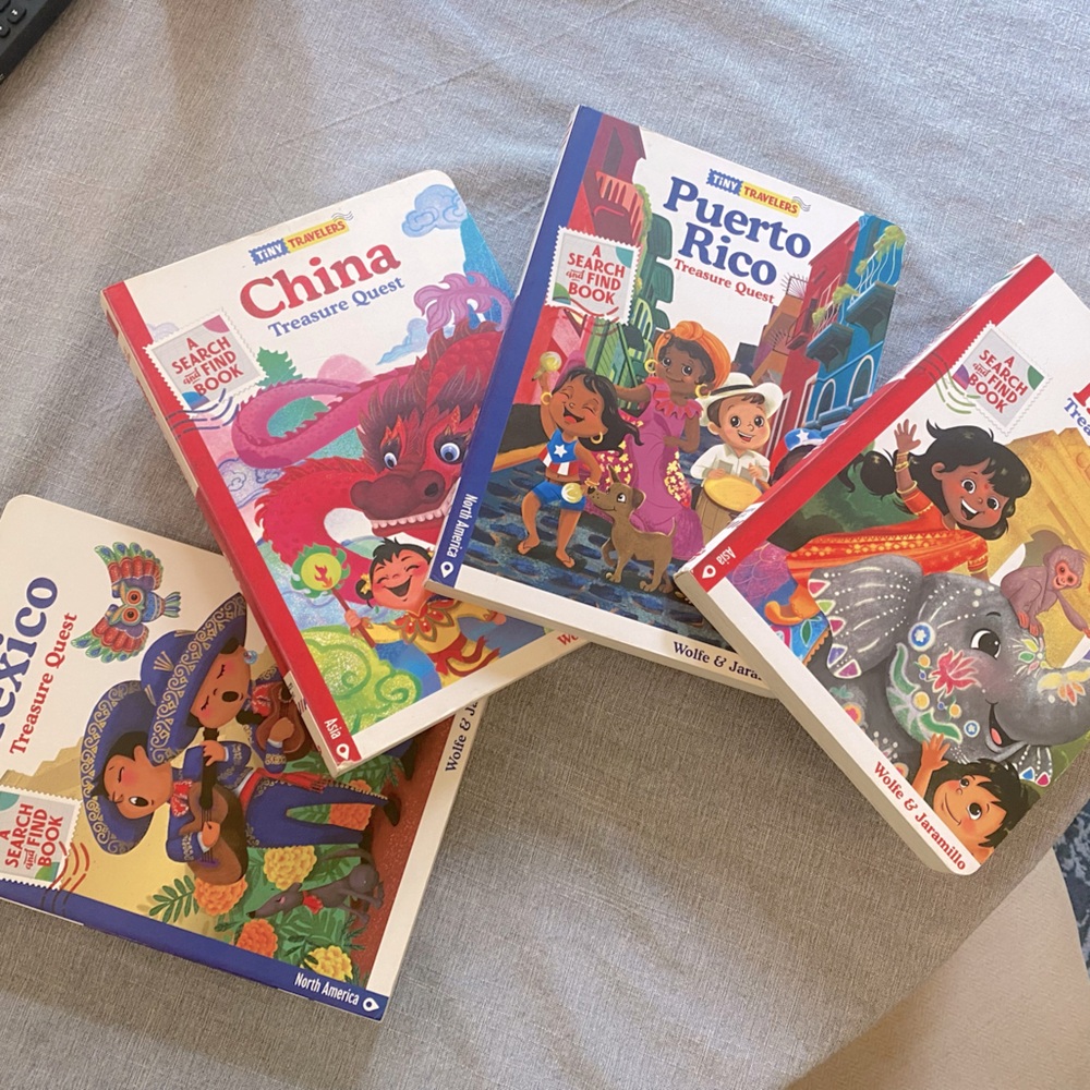 Tiny Travelers activity board books // set of 4 books